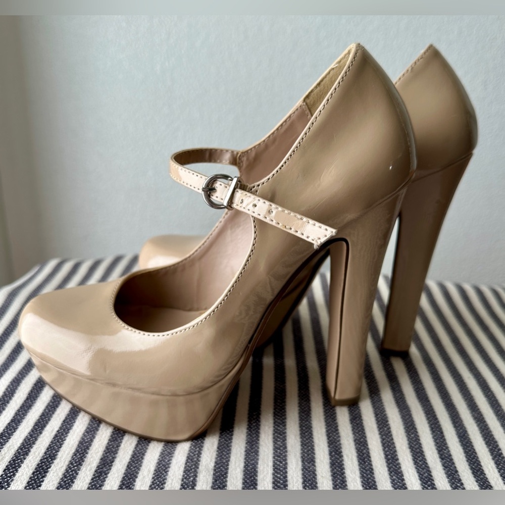 Beige Delicious Ultra-High Heel Platform Pumps